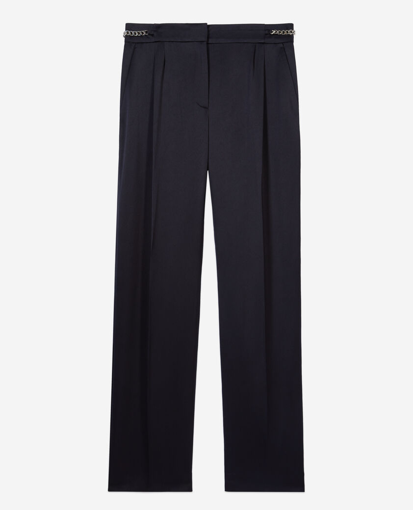 The Kooples WOMEN NAVY navy blue trousers with chains
