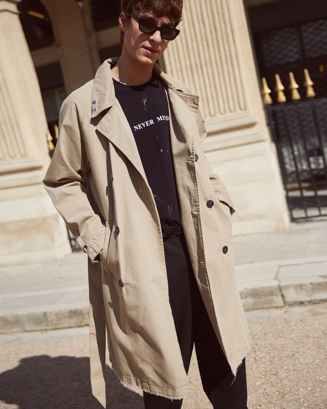 The Kooples HOMME BEIGE trench oversize beige