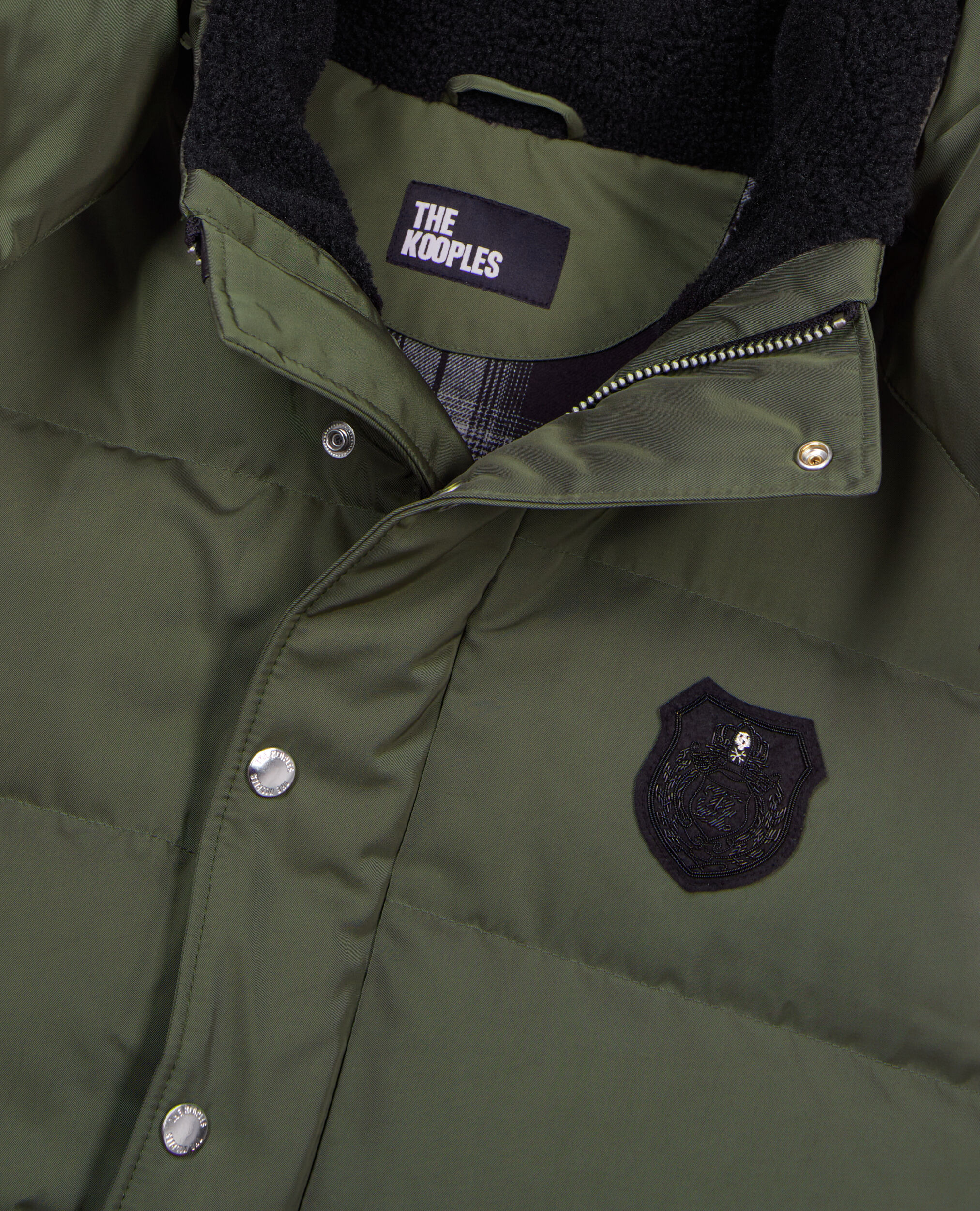 Khaki sleeveless down jacket, OLIVE, hi-res image number null