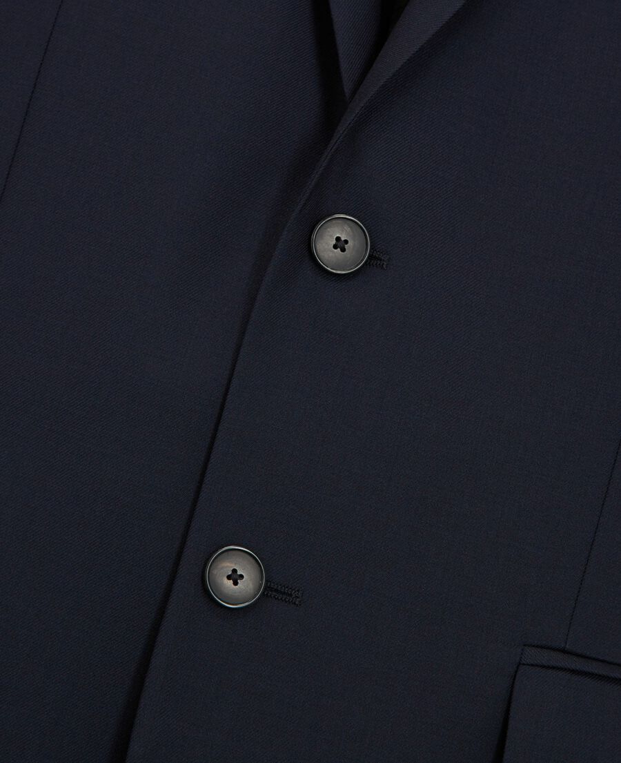 The Kooples HERREN DARK NAVY gerade geschnittene anzugjacke aus blauer wolle