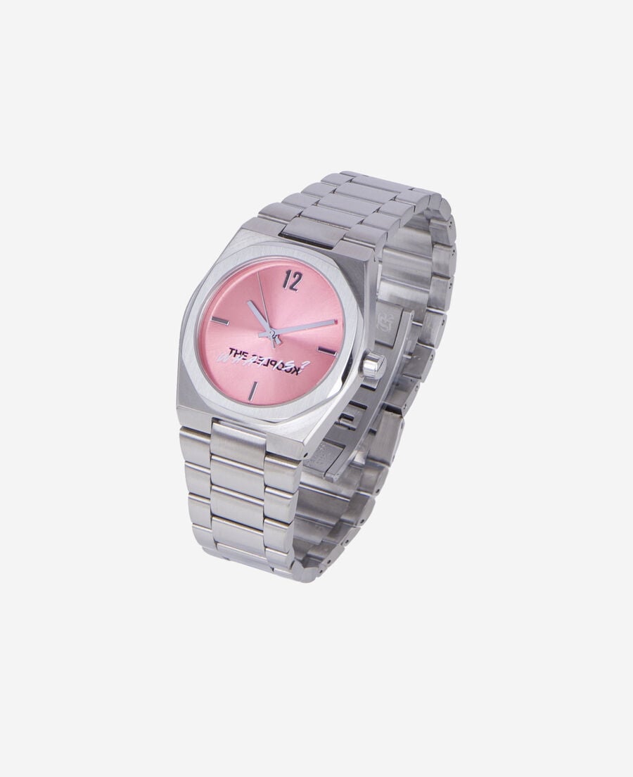 The Kooples MIXED SILVER what is silver watch with pink dial