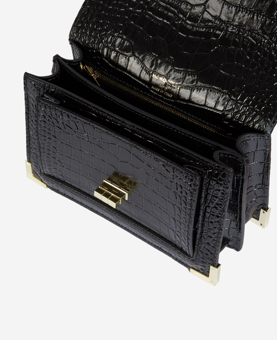 small black croco-effect emily bag