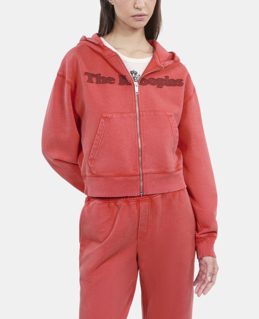 The Kooples FEMME RUBIS sweatshirt logo à capuche rouge