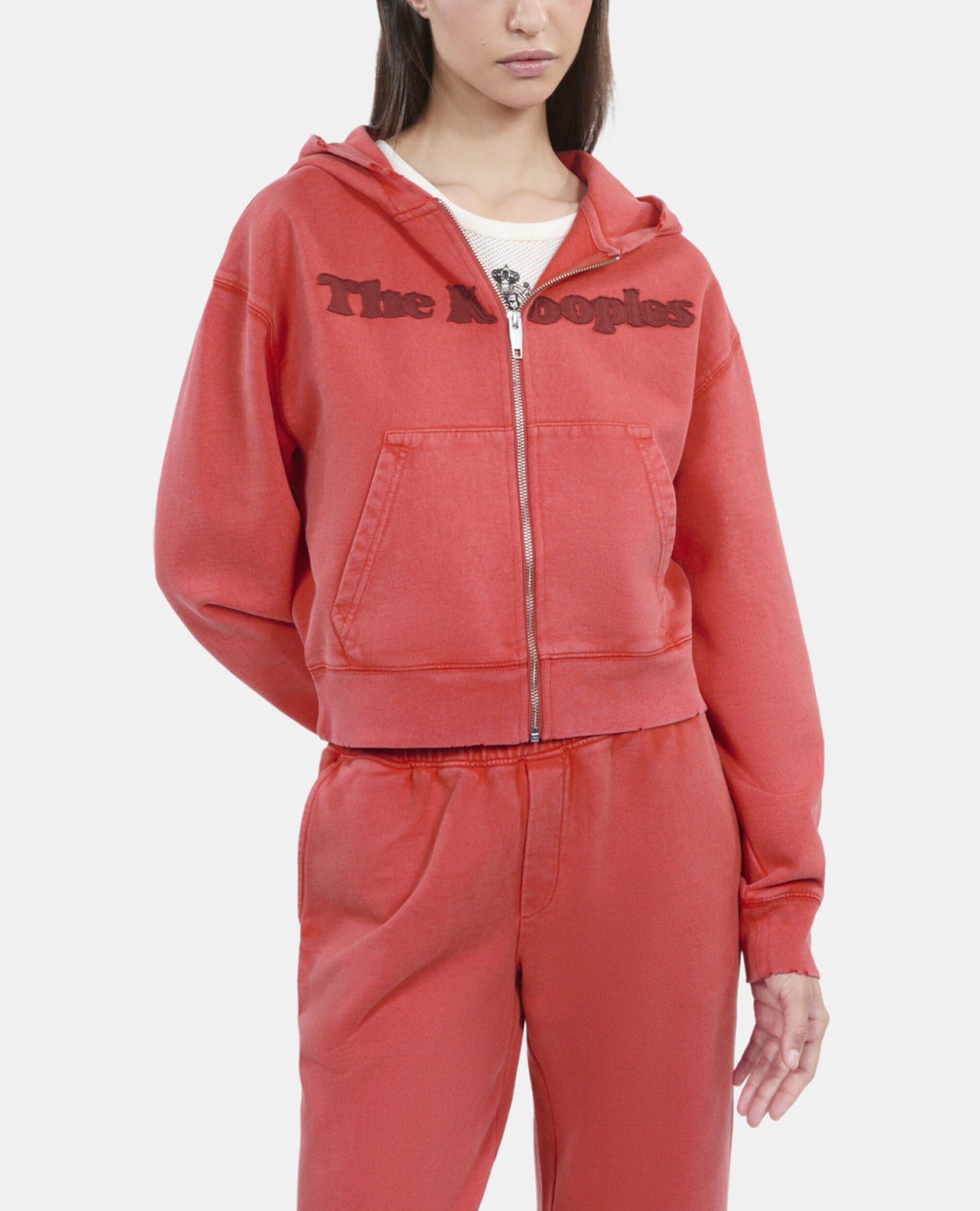 Sweatshirt Logo à capuche rouge, RUBIS, hi-res image number null