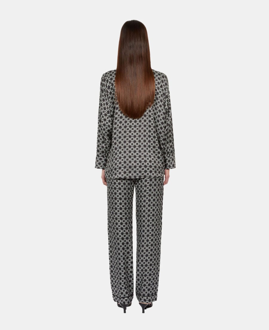 The Kooples DAMEN BLACK WHITE weites hemd mit print