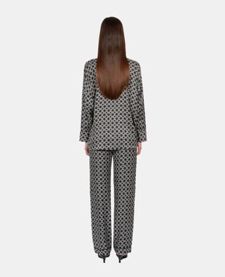 The Kooples DAMEN BLACK WHITE weites hemd mit print