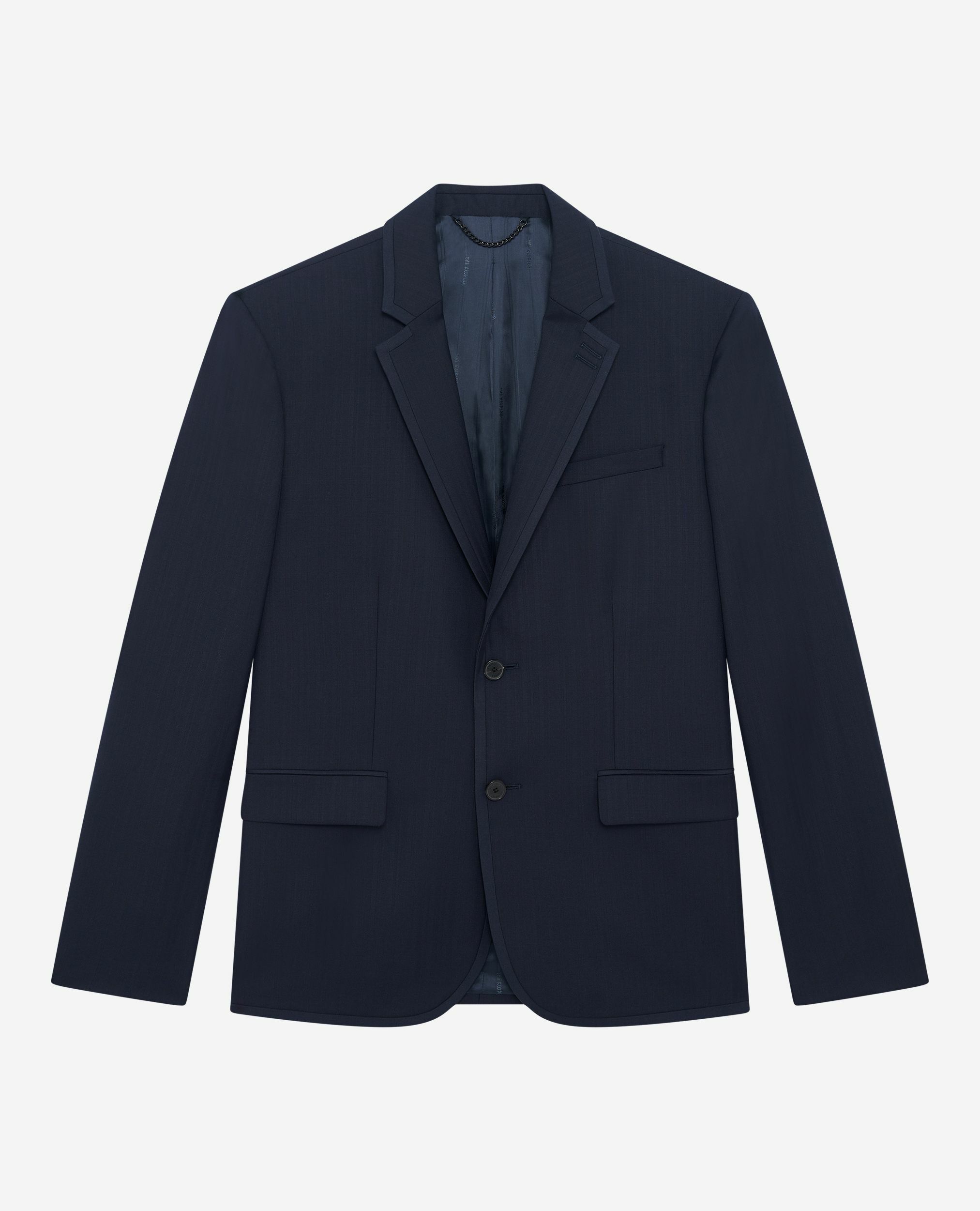 Veste de costume en laine bleu marine, DARK NAVY, hi-res image number null