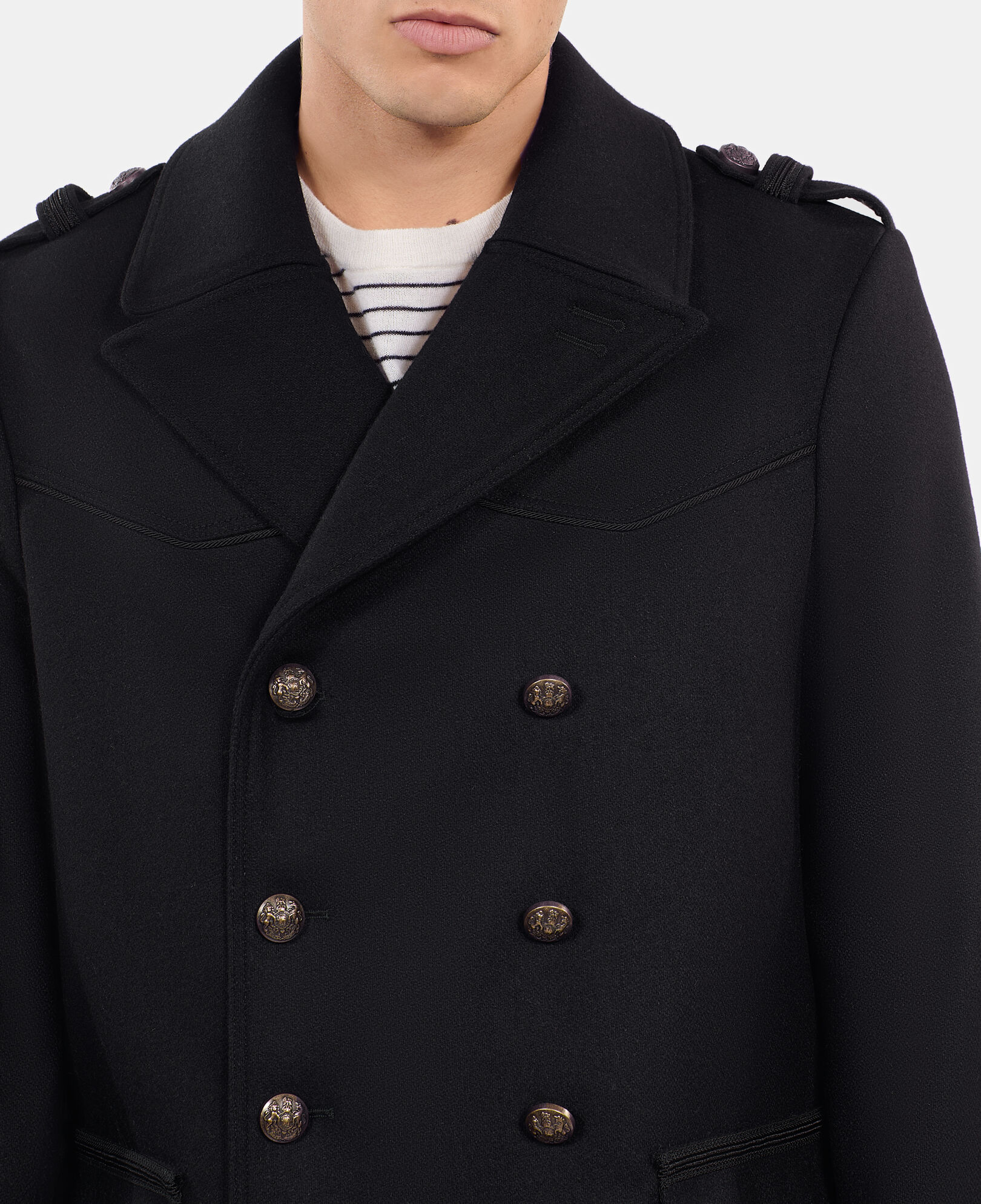 The Kooples HOMME BLACK caban style officier noir