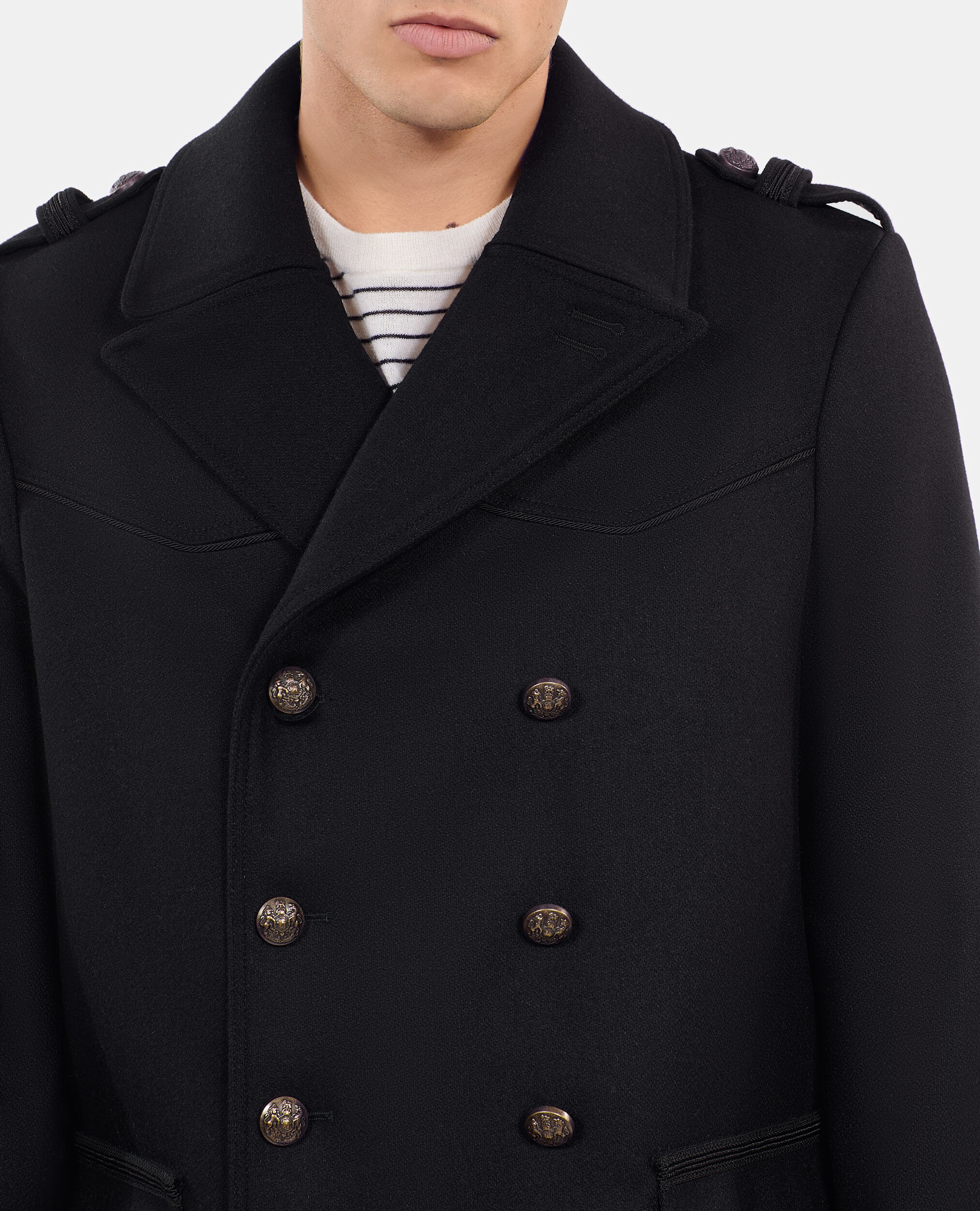 Caban style officier noir, BLACK, hi-res image number null