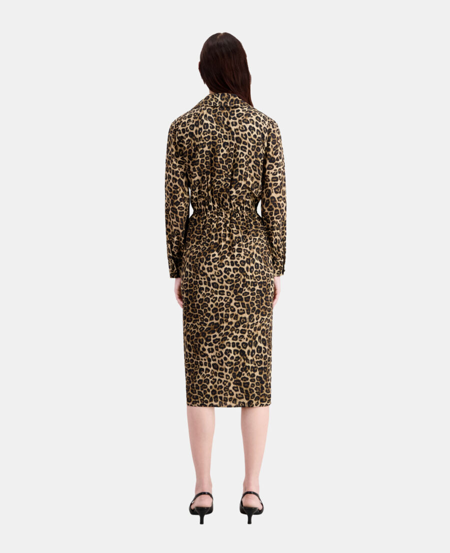 robe mi-longue imprimée en soie