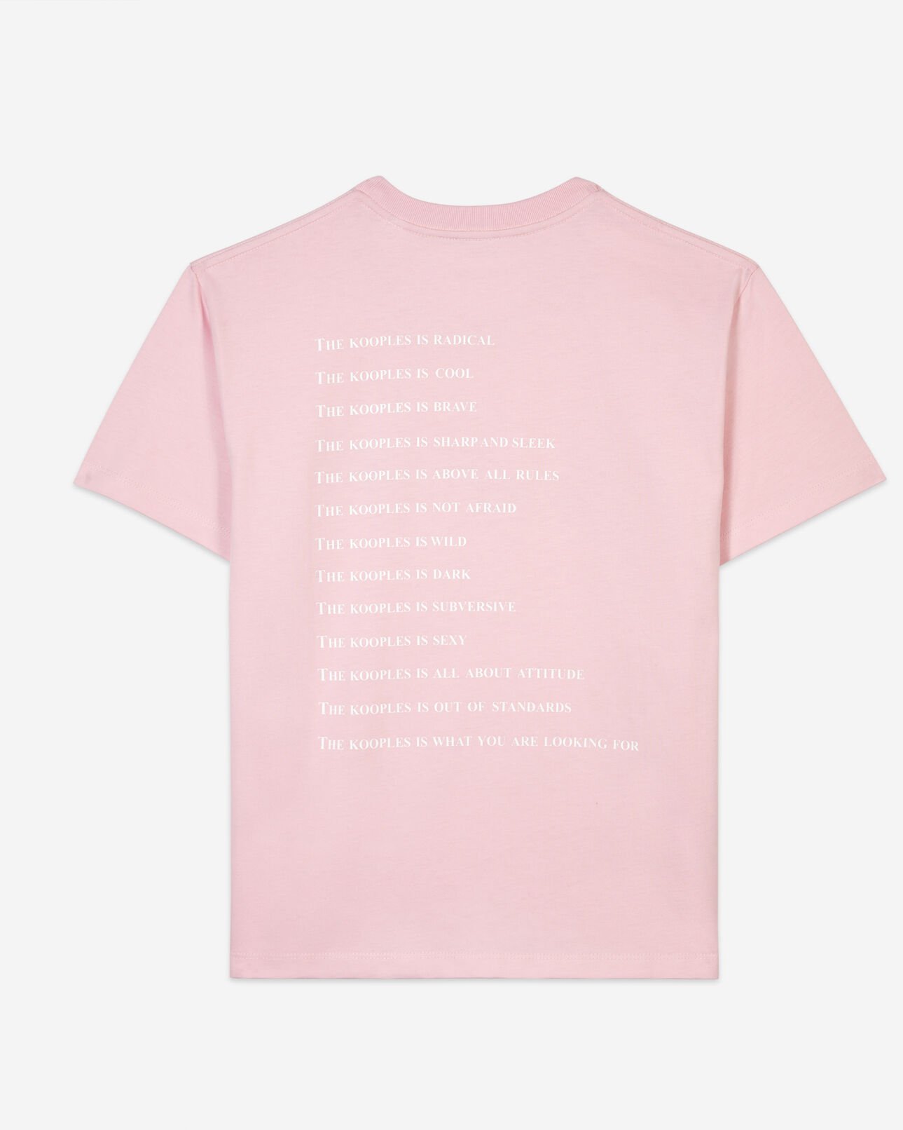 The Kooples DAMEN POWDER PINK rosa t-shirt „what is“ mit strassbesatz