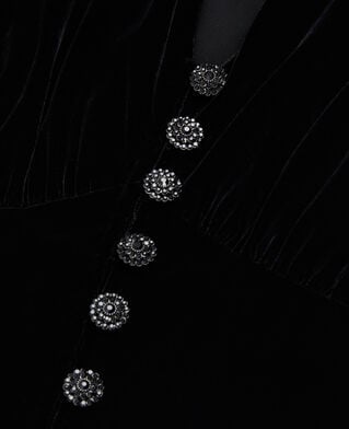 The Kooples MUJER BLACK vestido largo terciopelo negro