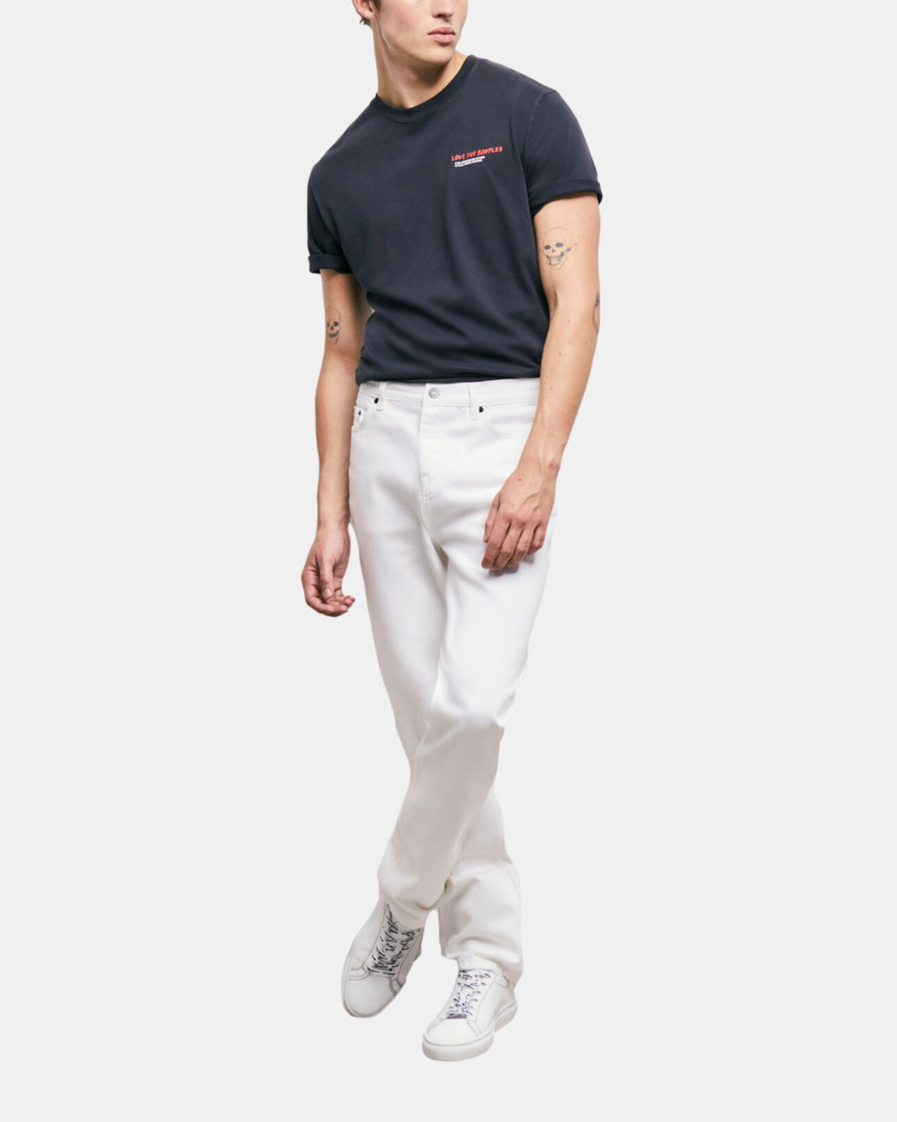 The Kooples HOMME WHITE jean droit blanc
