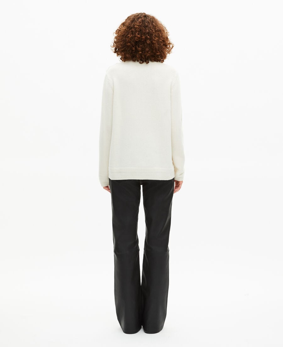 The Kooples MUJER ECRU jersey de cuello alto en lana crudo