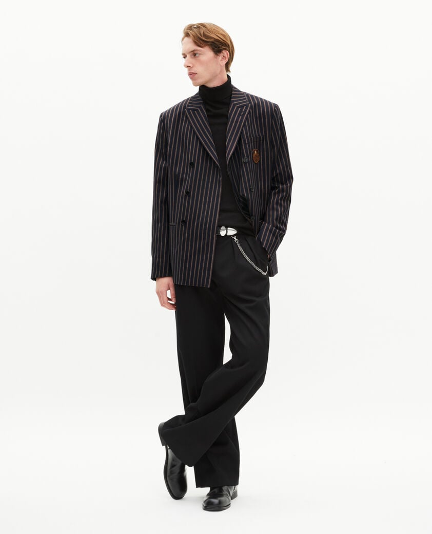 The Kooples HOMME BLUE-WHITE-RED veste crois&eacute;e &agrave; rayures marine