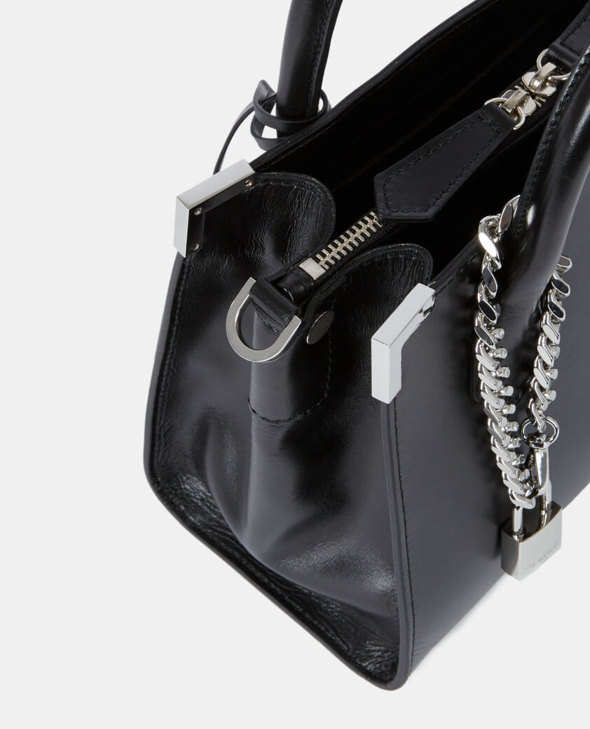 The Kooples WOMEN BLACK medium ming bag in black leather