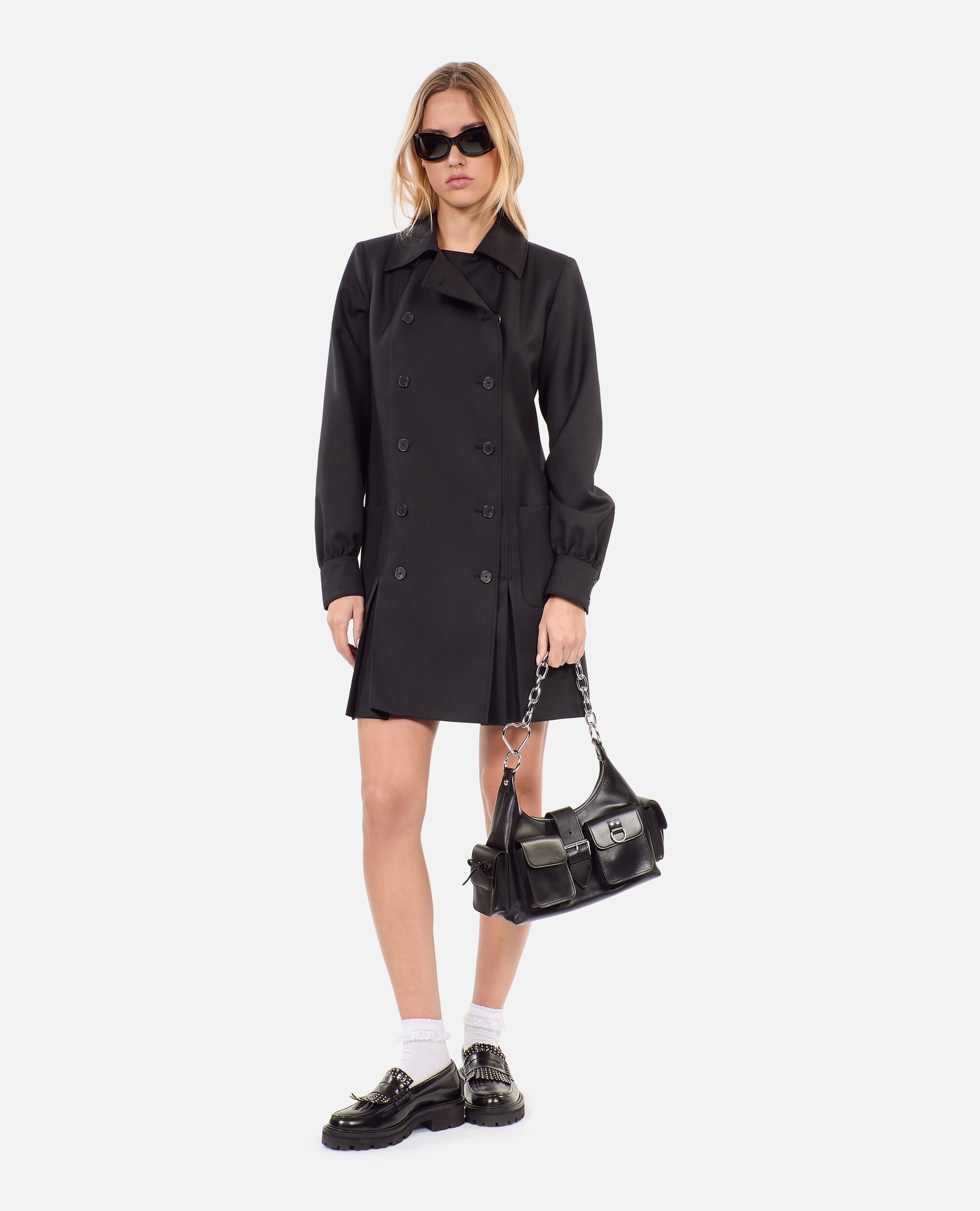 Vestido traje corto negro, BLACK, hi-res image number null