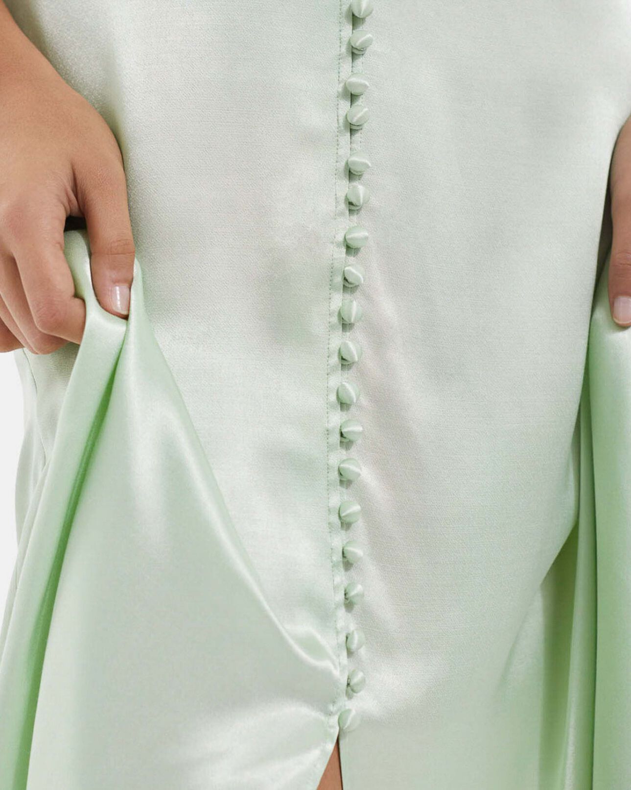 The Kooples FEMME MINT robe longue vert menthe à boutonnage