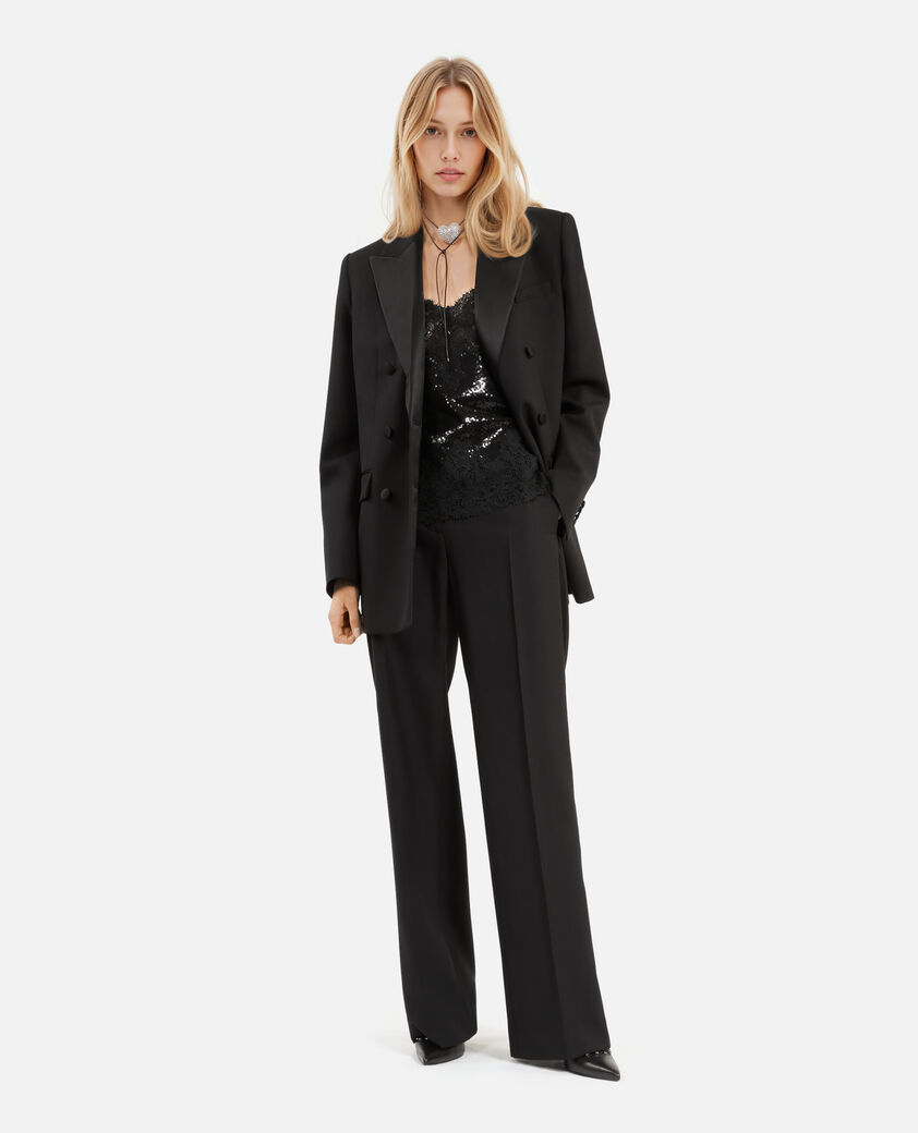 The Kooples FEMME BLACK veste de smoking noire