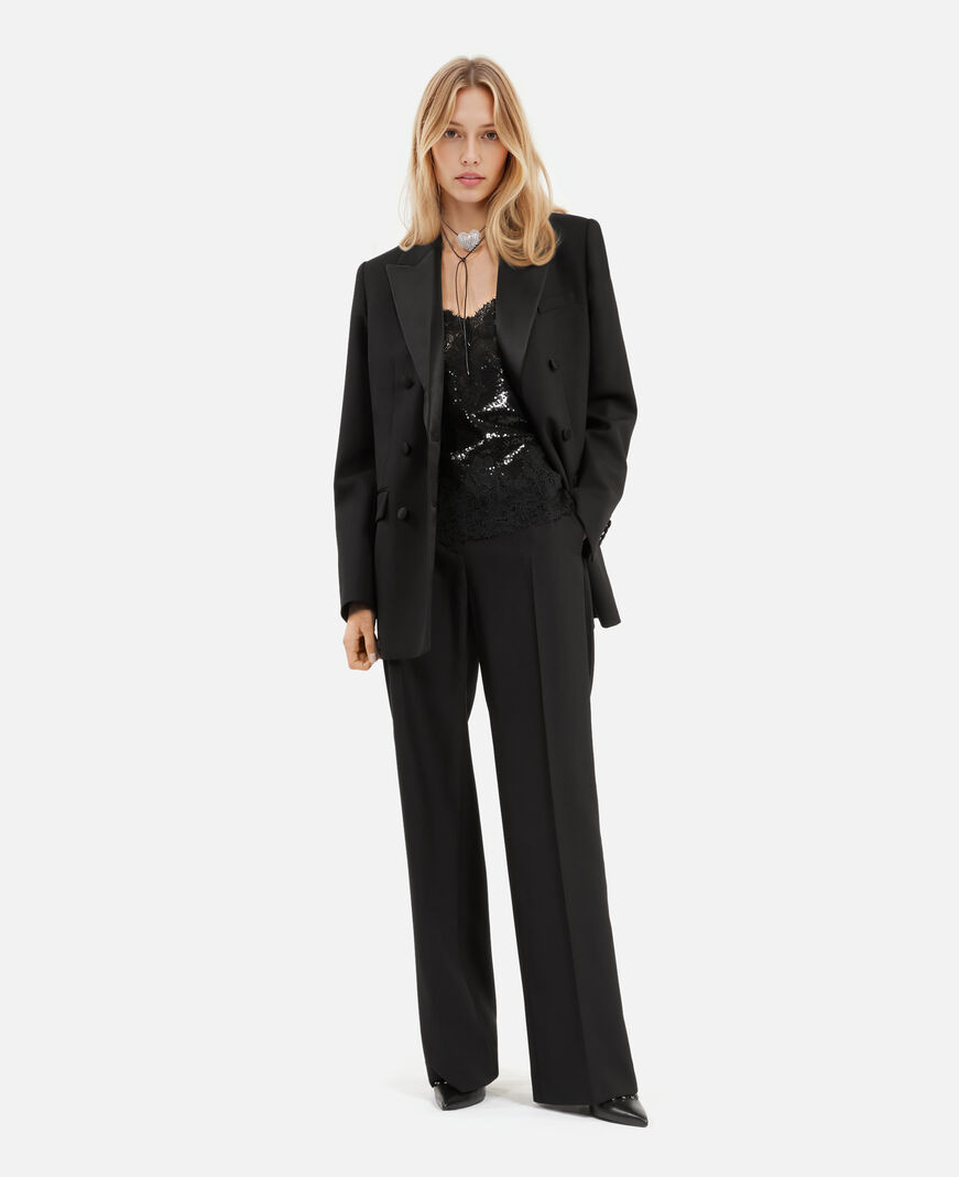 The Kooples FEMME BLACK veste de smoking noire