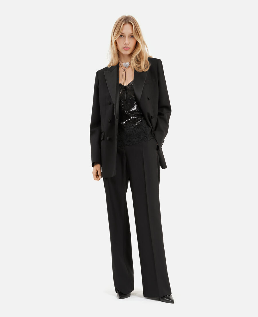 The Kooples FEMME BLACK veste de smoking noire