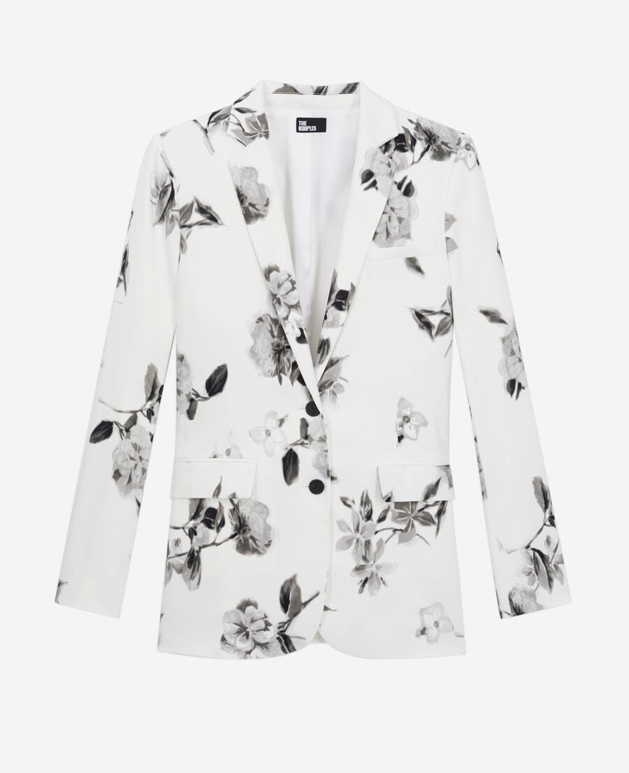 The Kooples FEMME ECRU veste tailleur imprimée