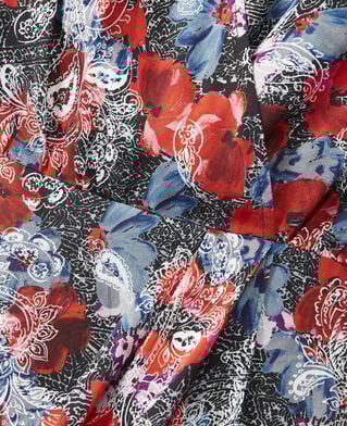 The Kooples WOMEN RED short silk dress with floral print