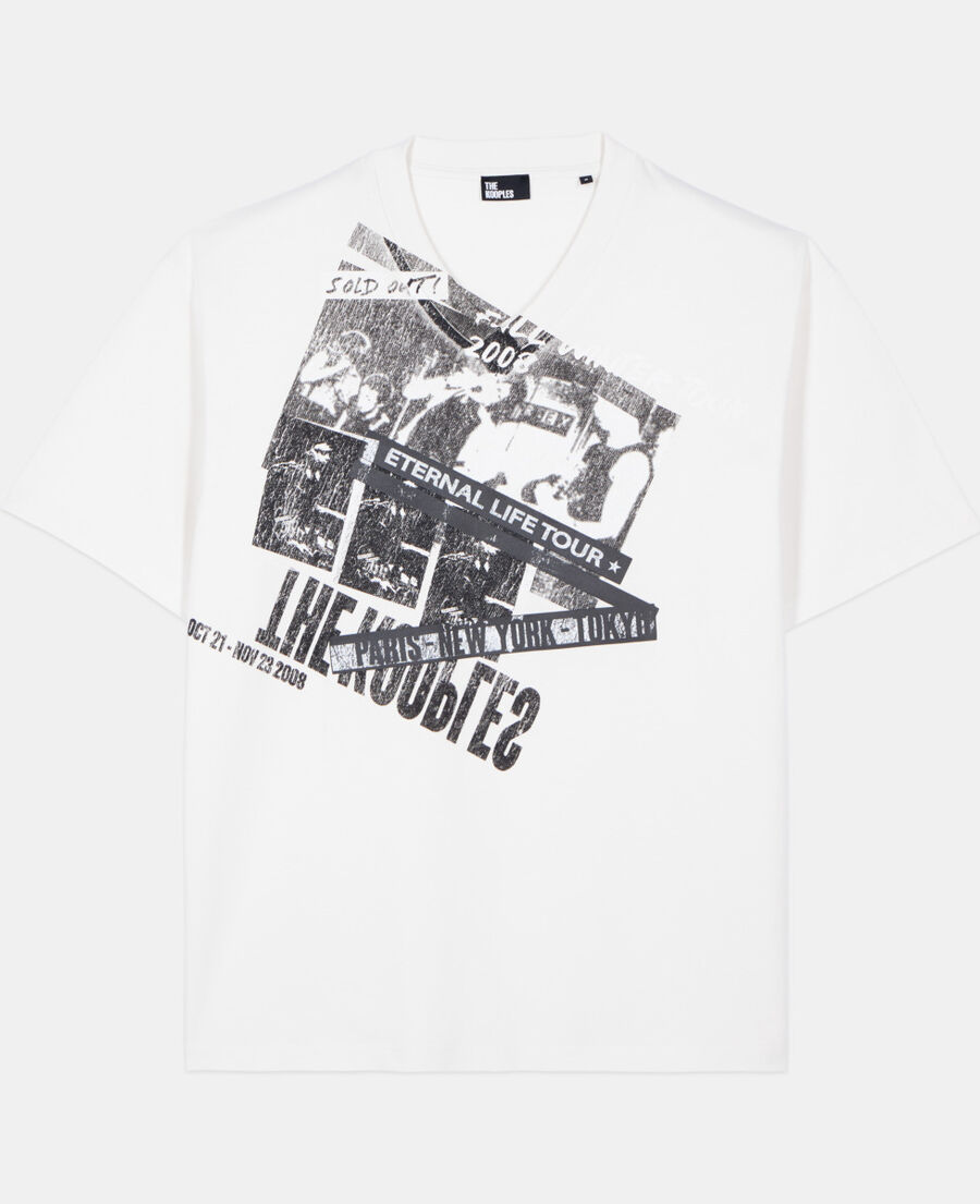 The Kooples MEN ECRU ecru eternal life tour serigraphy t-shirt