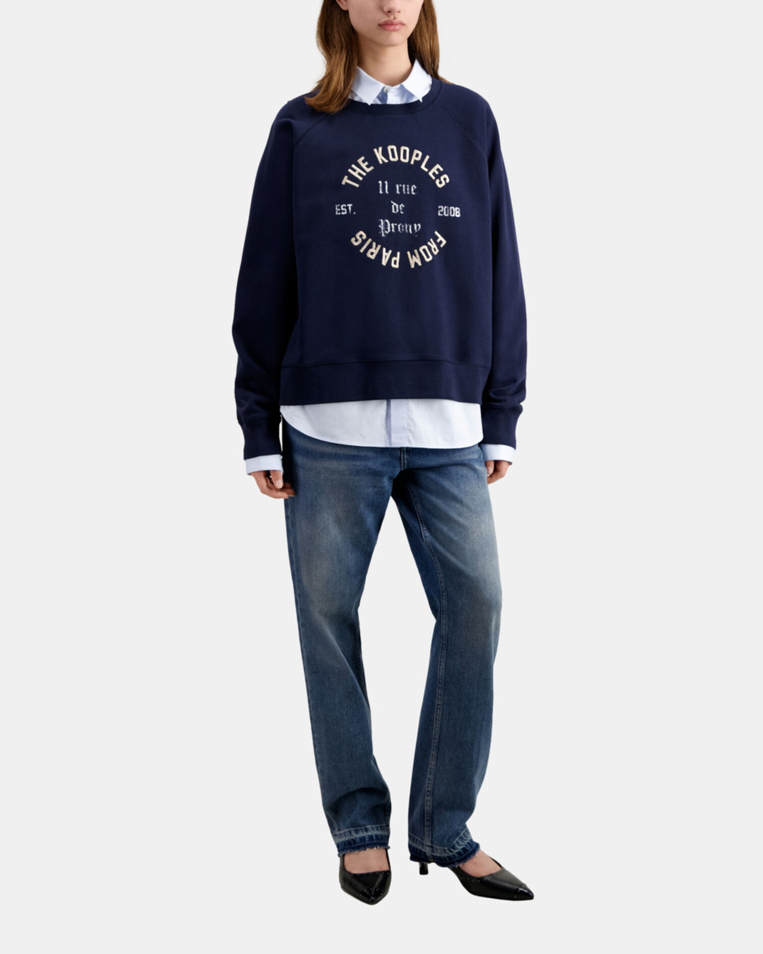 Sweatshirt bleu marine avec sérigraphie 11 Rue de Prony, NAVY, hi-res image number null