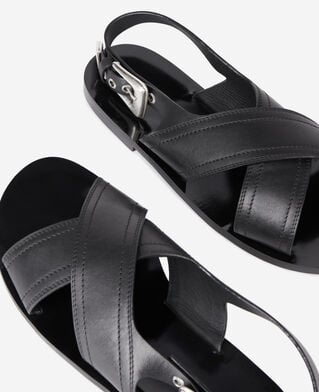 The Kooples HOMME BLACK sandales en cuir noir