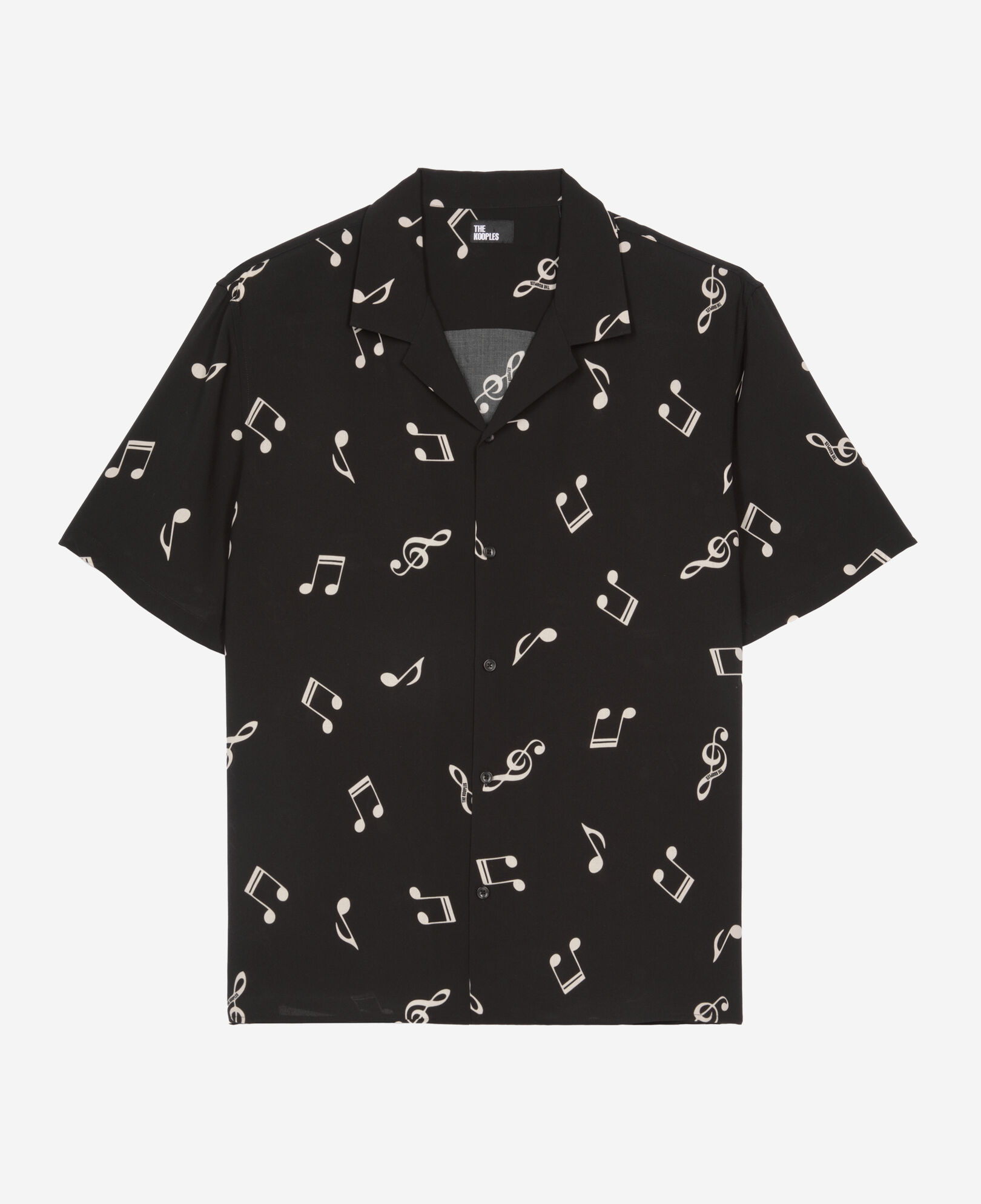 The Kooples MEN BLACK WHITE short-sleeved music print shirt