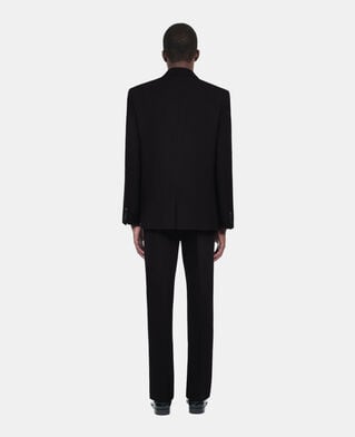 The Kooples HOMME BLACK veste en laine avec d&eacute;tails en cuir noire