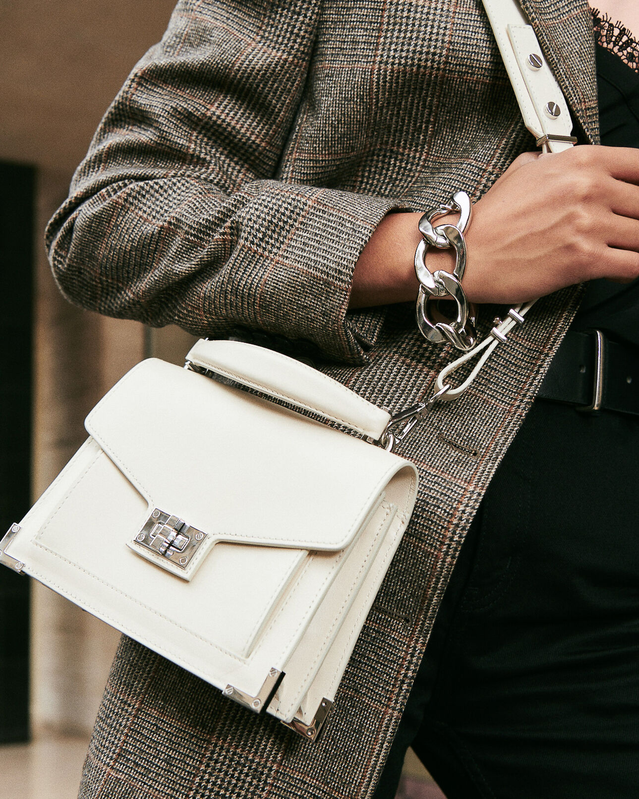 The Kooples WOMEN WHITE small white leather emily bag