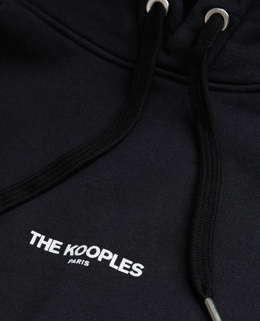The Kooples HERREN BLACK schwarzes kapuzensweatshirt mit logo