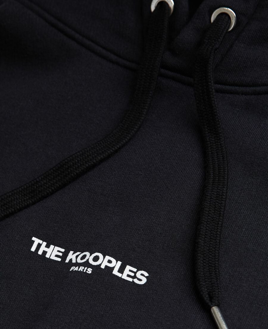 The Kooples HOMME BLACK sweatshirt à capuche logo noir
