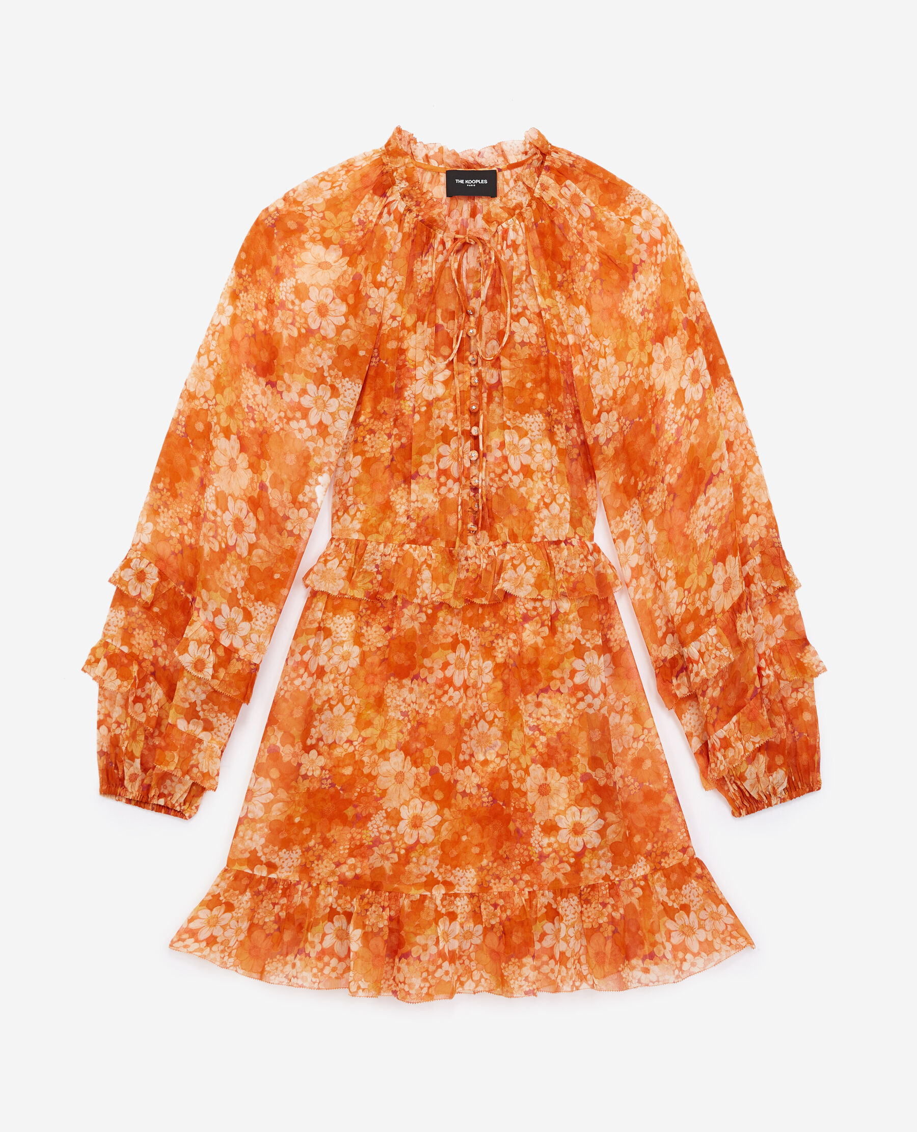 Robe fleurie orange sale