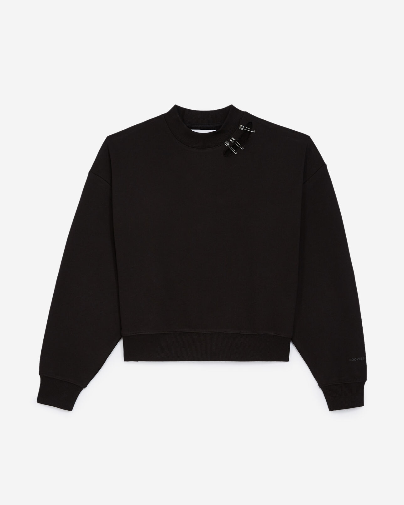 The Kooples FEMME BLACK sweatshirt noir à détails métallisés