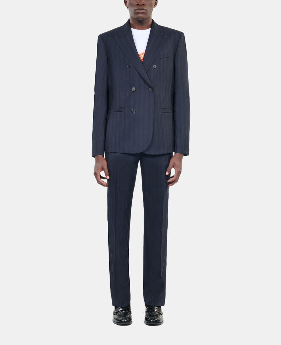 The Kooples HOMME NAVY veste de costume à rayures bleues