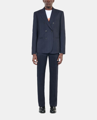 The Kooples HOMME NAVY veste de costume à rayures bleues