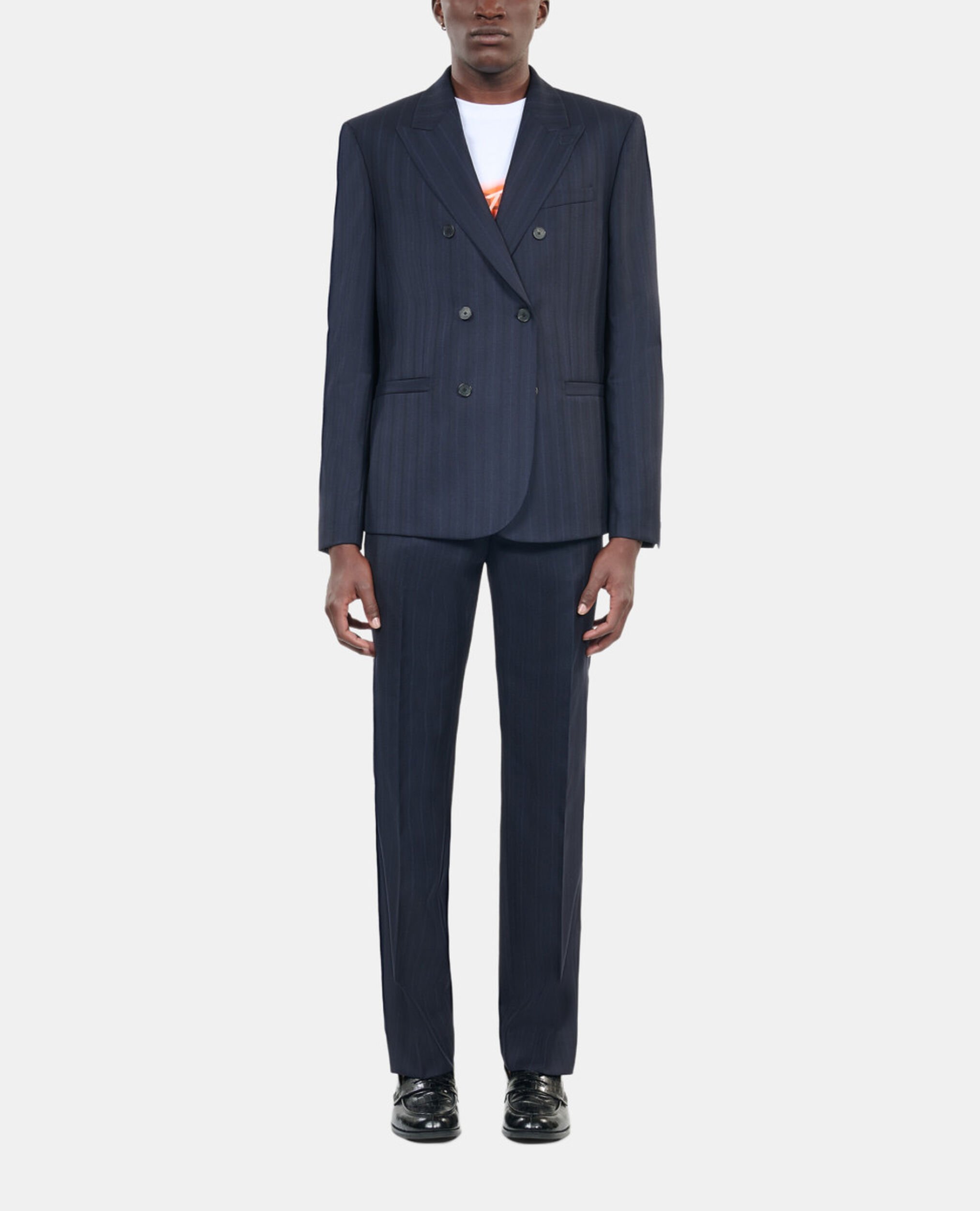 Veste de costume à rayures bleues, NAVY, hi-res image number null