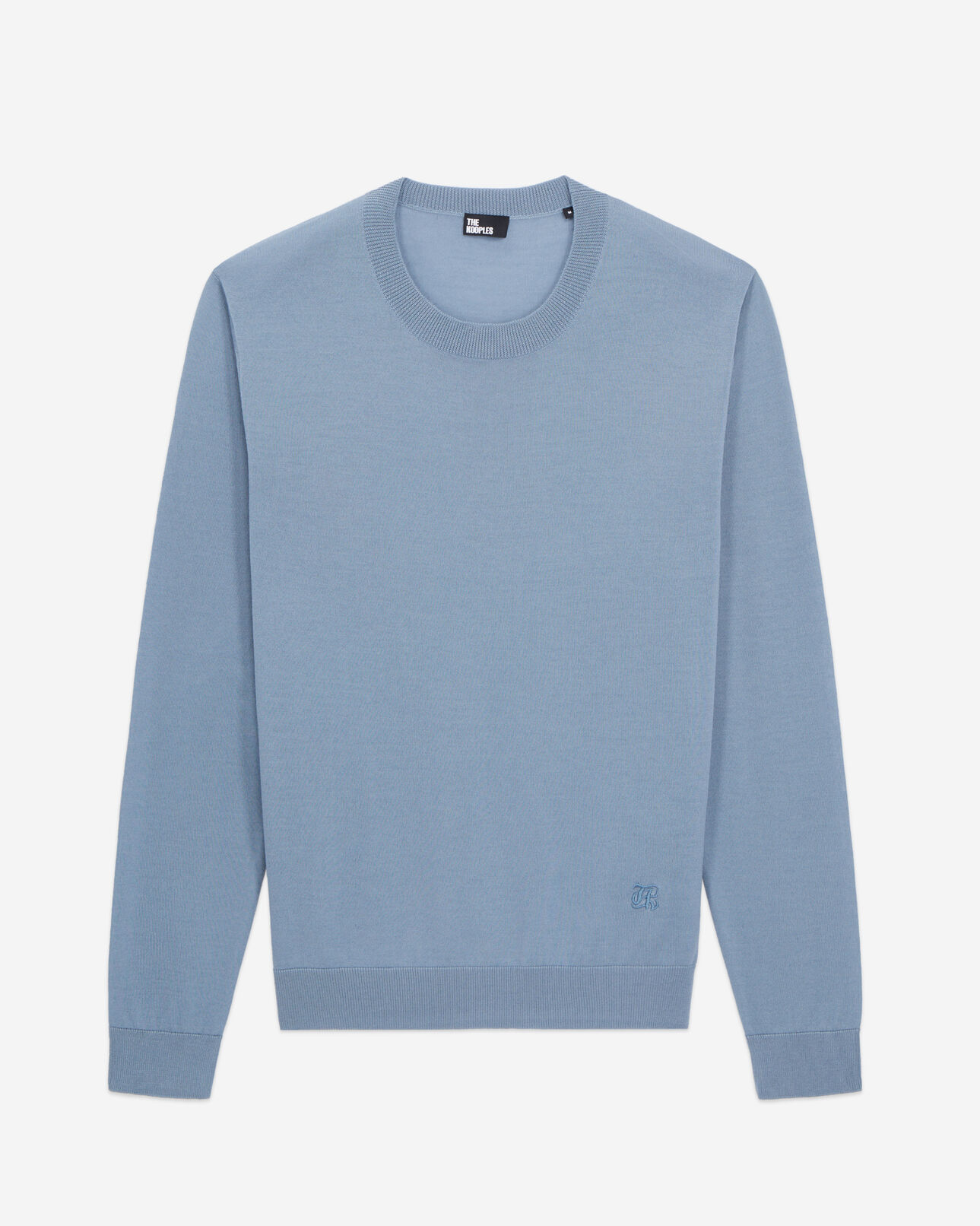 The Kooples HERREN BLUE GREY blauer pullover aus merinowolle