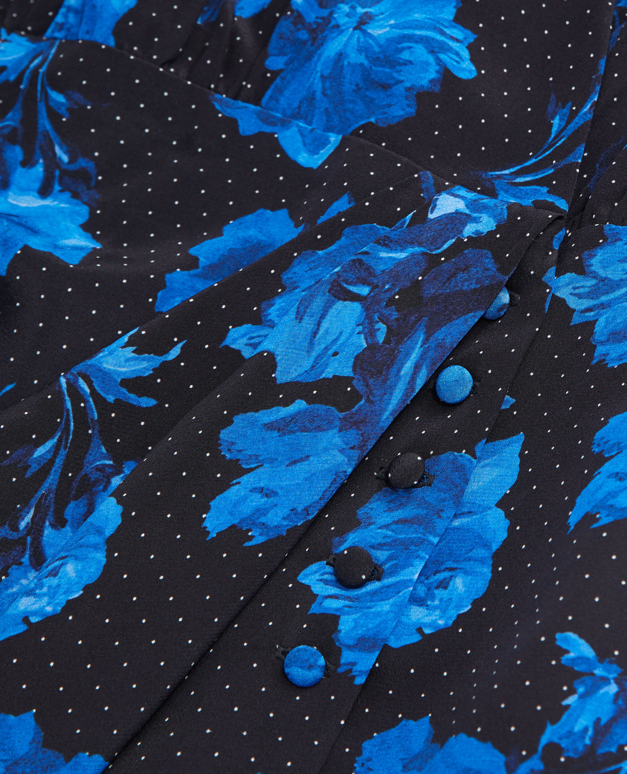 Robe portefeuille courte imprimée en soie, BLACK BLUE, hi-res image number null