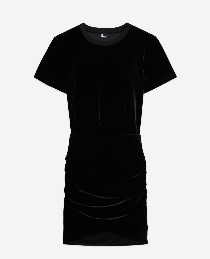 The Kooples WOMEN BLACK short black velvet dress