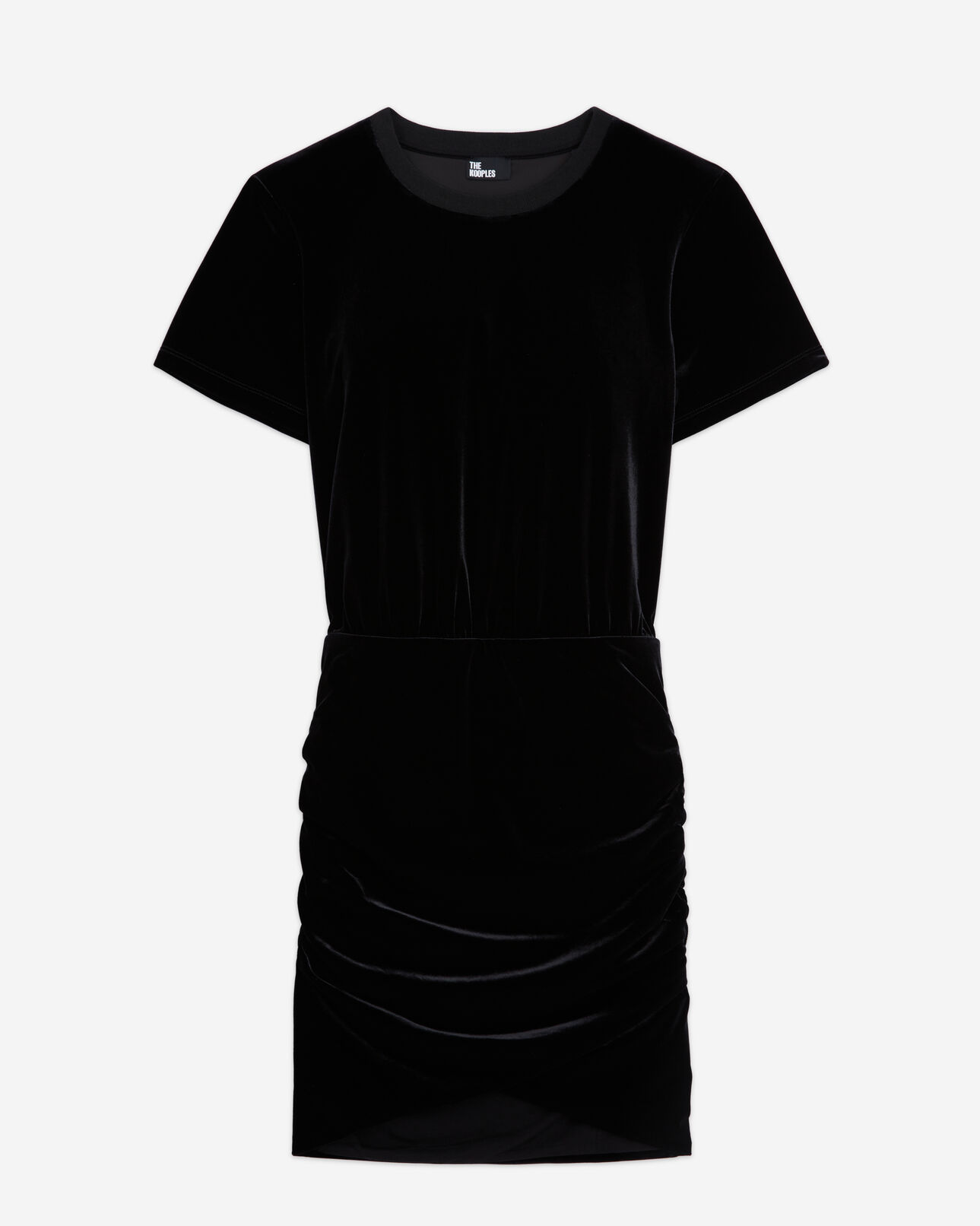 The Kooples WOMEN BLACK short black velvet dress