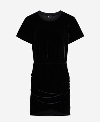 The Kooples DAMEN BLACK schwarzes kurzes samtkleid
