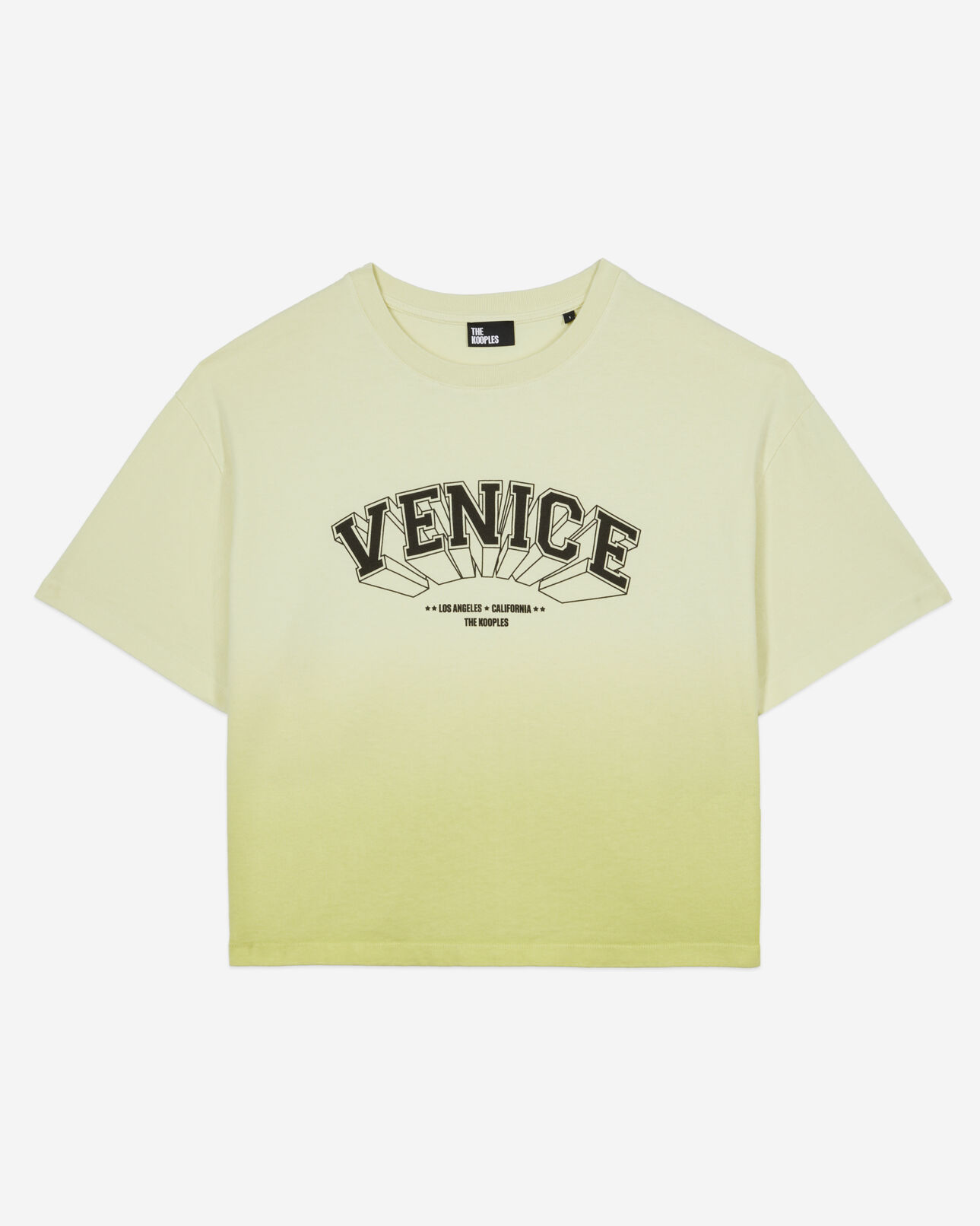 The Kooples WOMEN BRIGHT YELLOW gradient yellow t-shirt with venice serigraphy