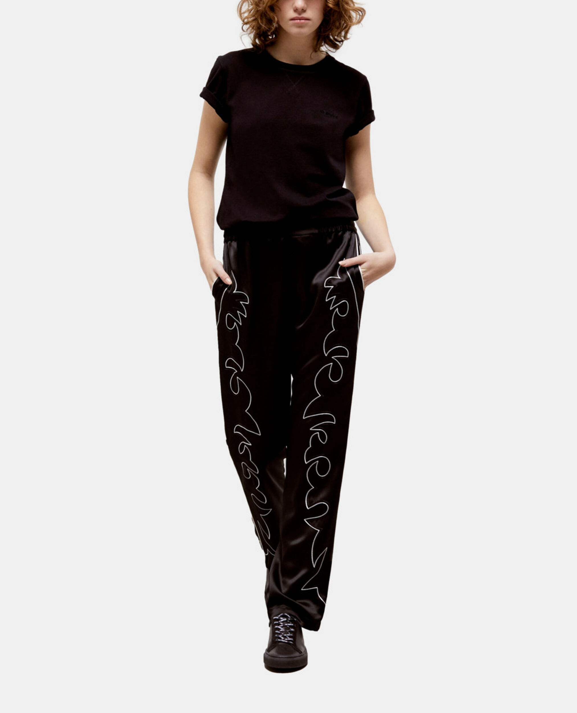 T-shirt Femme logo The Kooples noir, BLACK, hi-res image number null