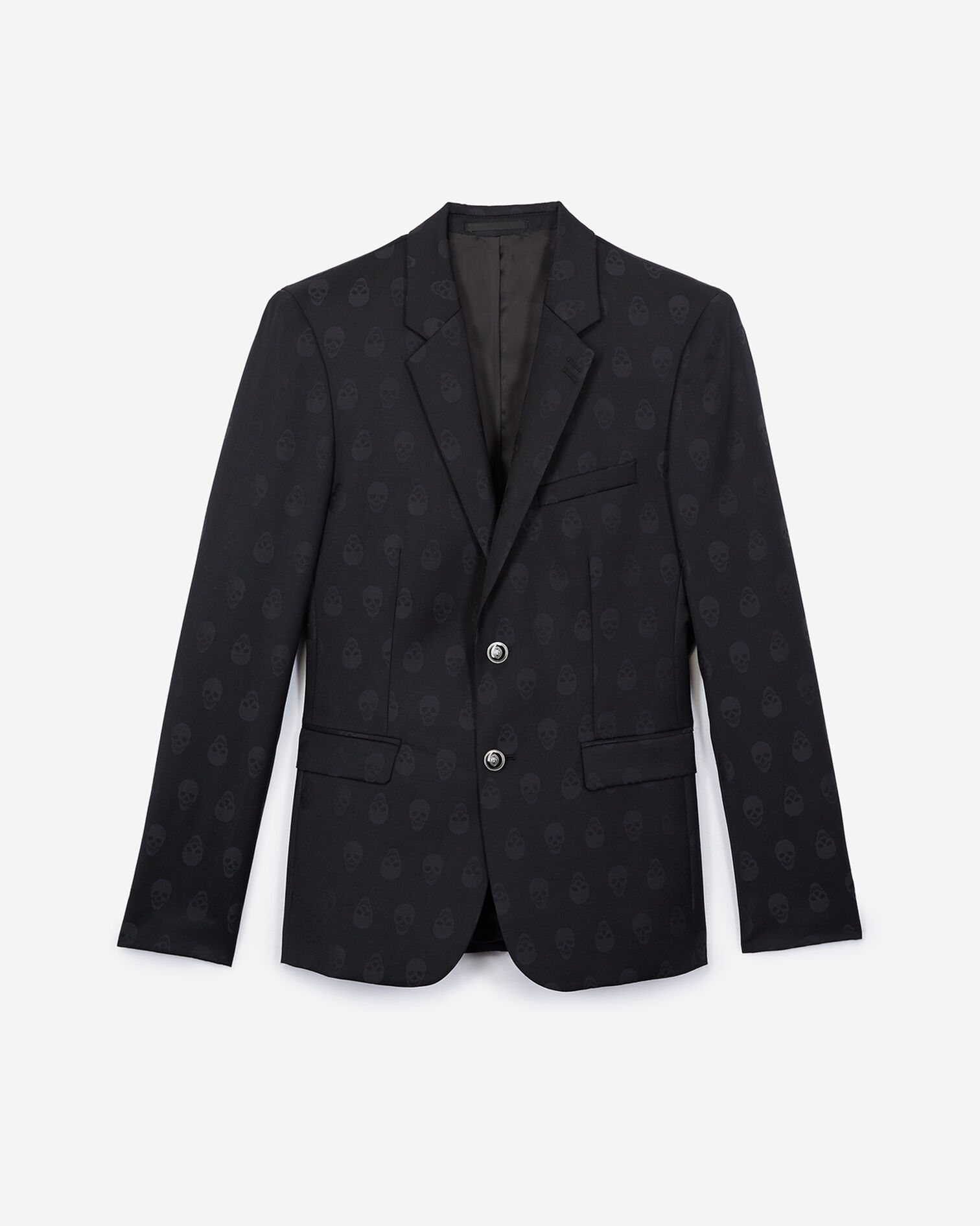 Black suit jacket with jacquard skull motif, BLACK / ANTHRACITE, hi-res image number null