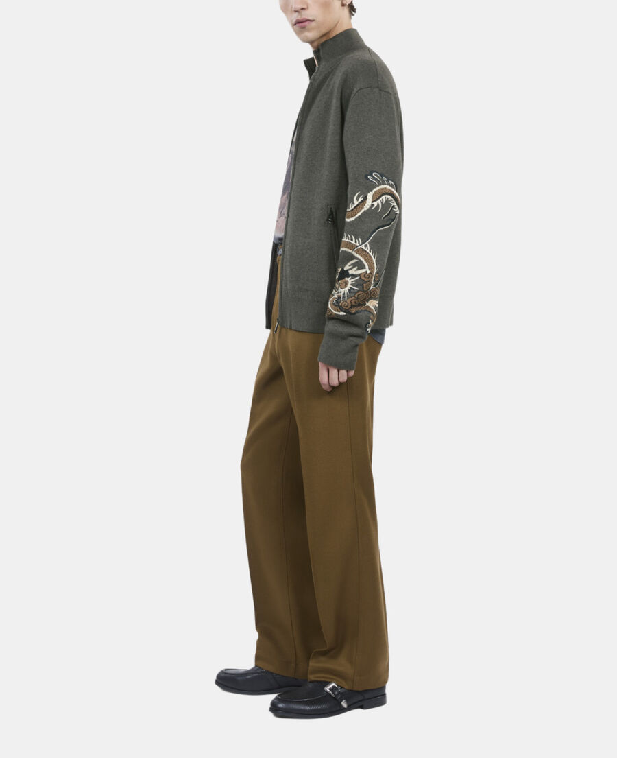 The Kooples HOMME KAKI cardigan en laine mélangée kaki