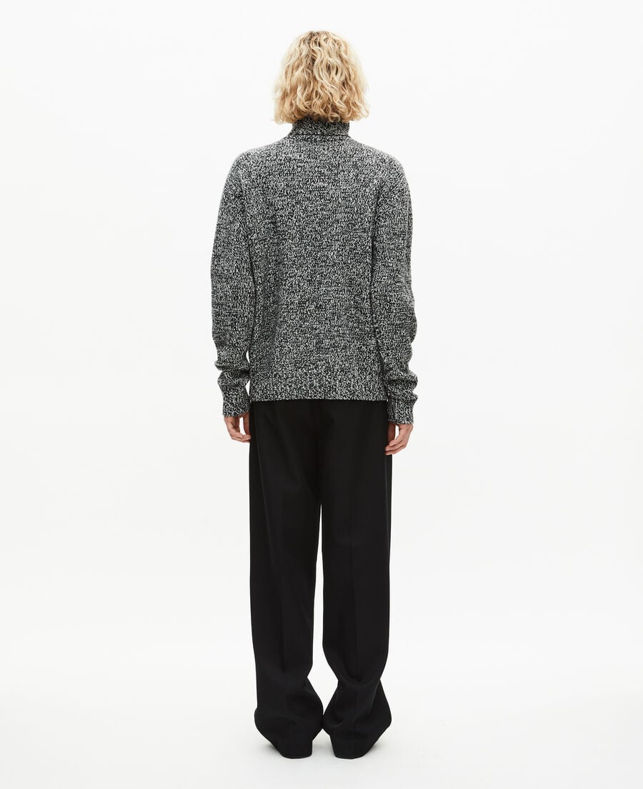 The Kooples MEN BLACK WHITE black and white turtleneck sweater